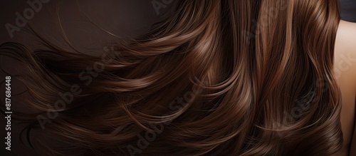 Copy space image of a backdrop with glossy brown hair