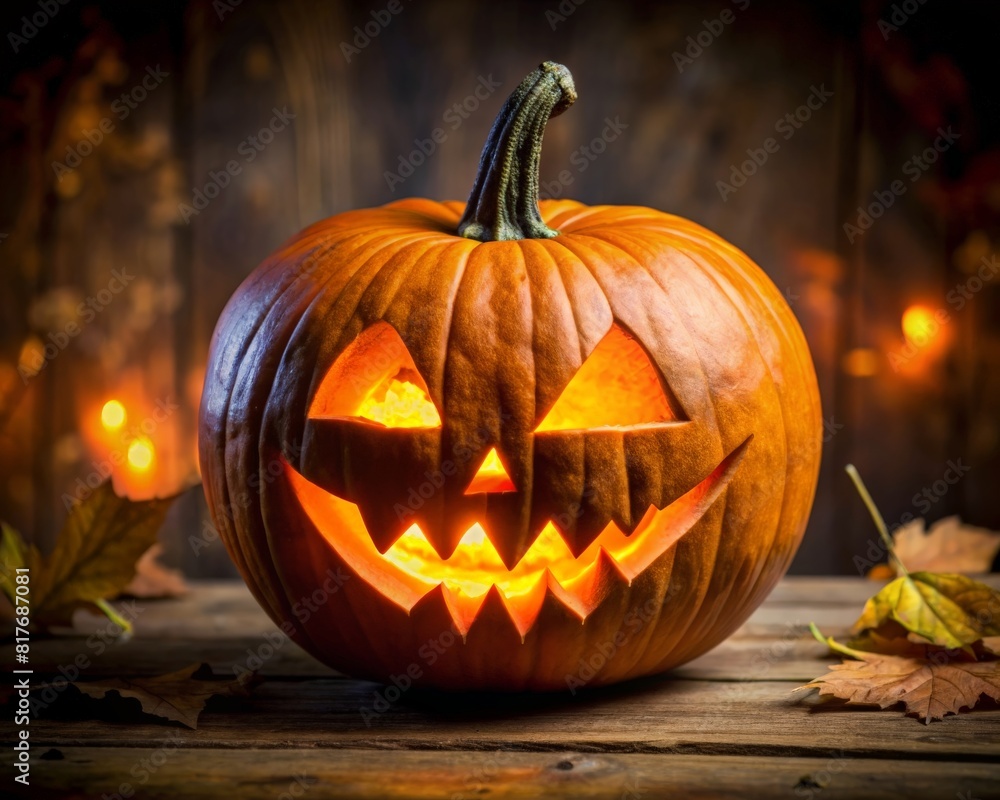 Fototapeta premium Halloween Jack-o'-lantern pumpkin