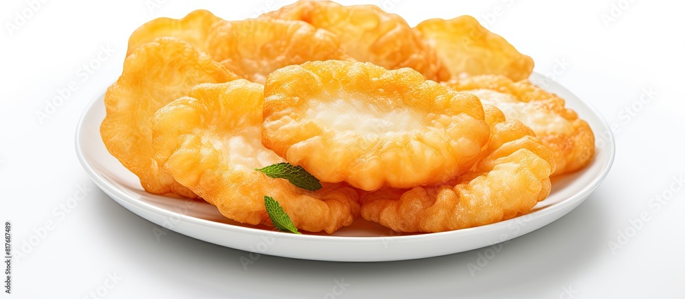 Copy space image of Chinese Fritters displayed against a clean white background Copy space image of Chinese Fritters displayed against a clean white background