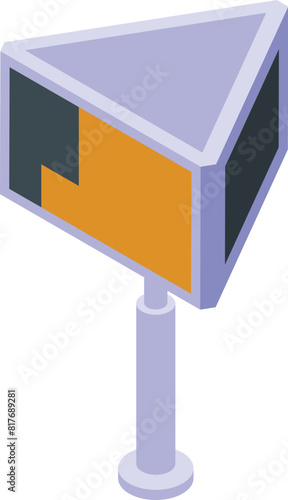 3d isometric illustration of a modern speed camera, commonly used for traffic monitoring