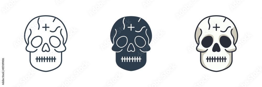 Skull Icon Halloween theme symbol vector illustration isolated on white background Skull Icon Halloween theme symbol vector illustration isolated on white background
