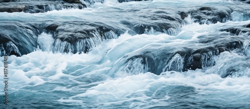 An image capturing the flowing water creating a seamless sequence. Creative banner. Copyspace image
