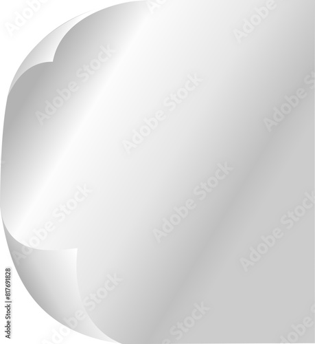 white paper with curled corner