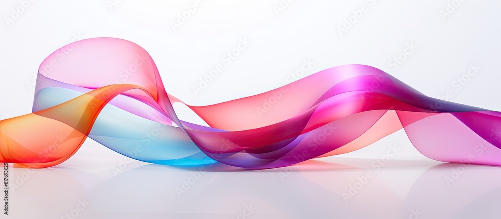 A vibrant ribbon stands alone surrounded by a white backdrop creating a perfect copy space image A vibrant ribbon stands alone surrounded by a white backdrop creating a perfect copy space image