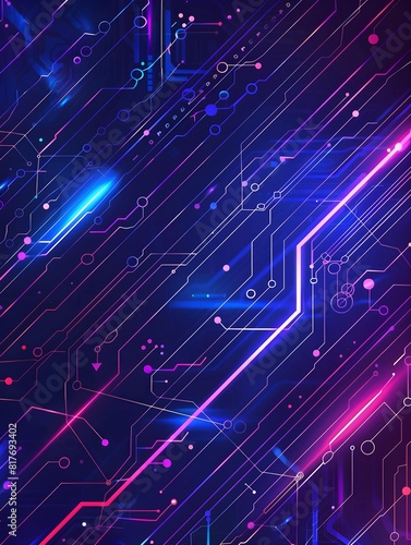 Abstract technology background with digital HUD