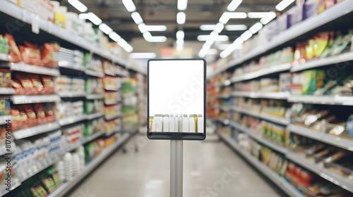 Blank advertising mockup for advertisement at the supermarket