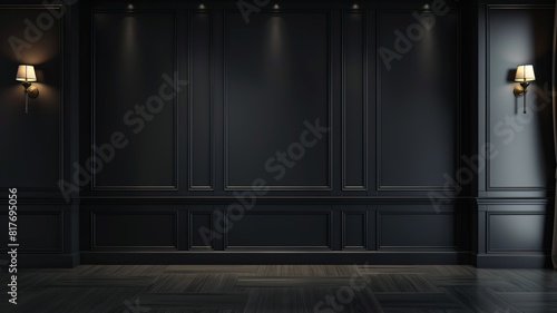 Luxurious interior with classic wall panels