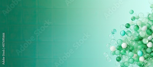 A light green background with copy space image illustrating the concept of different medical drugs for relieving illnesses photo