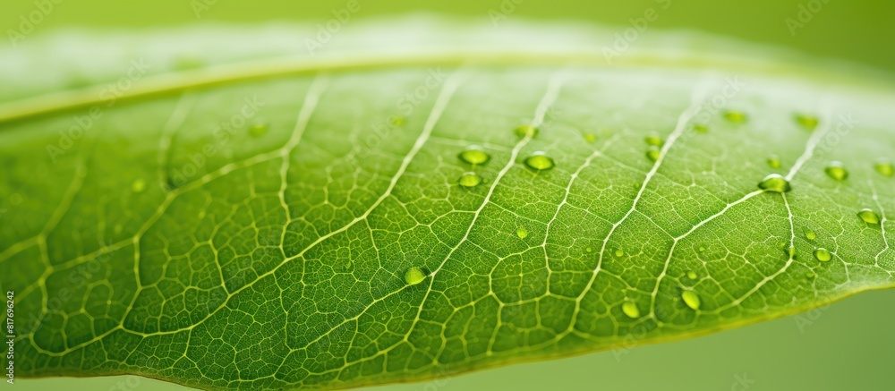 Closeup image of an apple leaf with ample copy space for text or other elements Closeup image of an apple leaf with ample copy space for text or other elements
