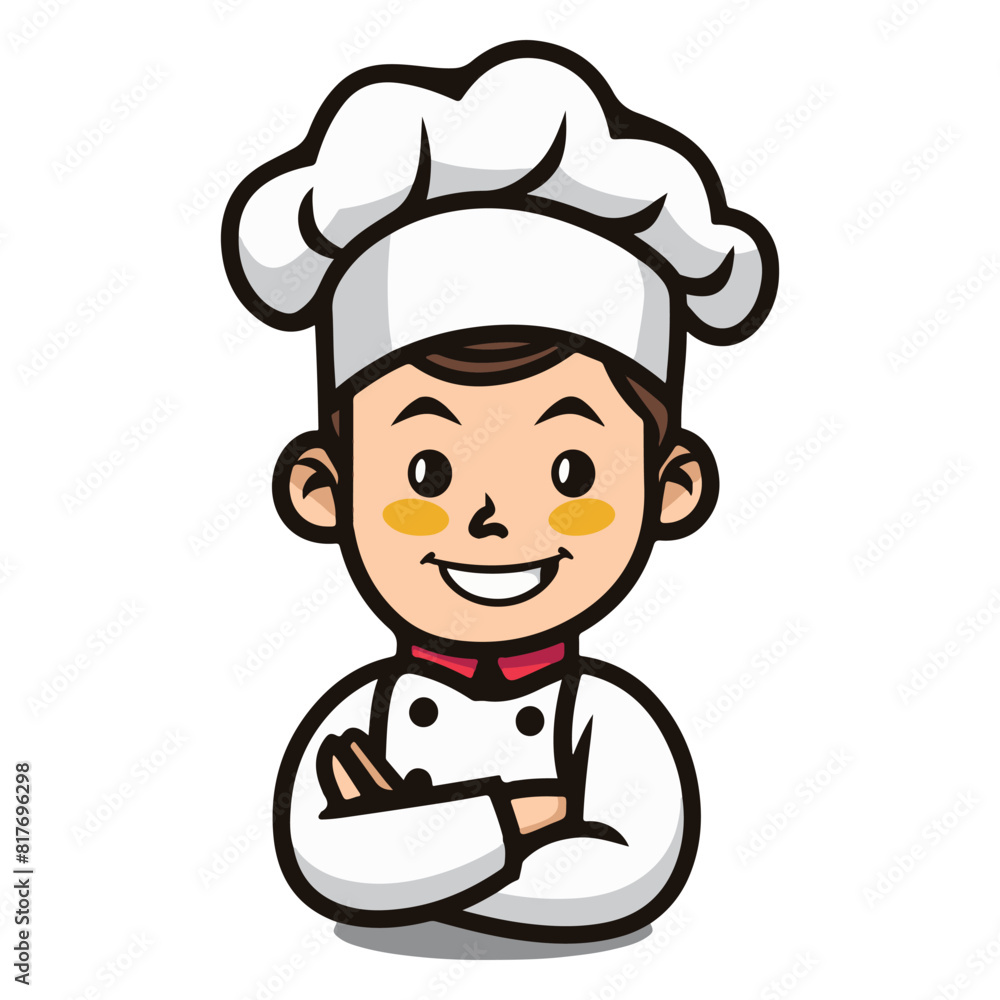 Junior chef avatar logo art design, black vector illustration on white background Junior chef avatar logo art design, black vector illustration on white background