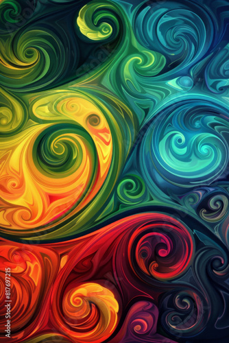 An abstract background with swirling colors and patterns, perfect for adding a modern touch to designs. 