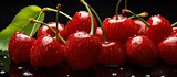 Sour cherries are small tart fruits with a distinct flavor that adds a tangy note to various dishes. Creative banner. Copyspace image