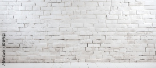 Photo of a white brick wall with copy space image