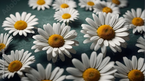 A collection of 3D daisy mockups without a background image for decoration