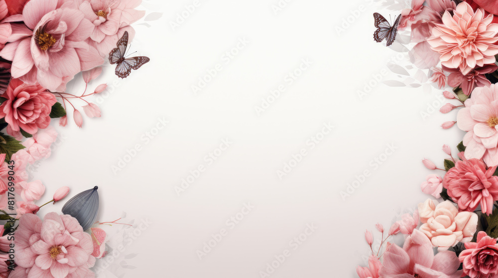 Obraz premium flower frame background