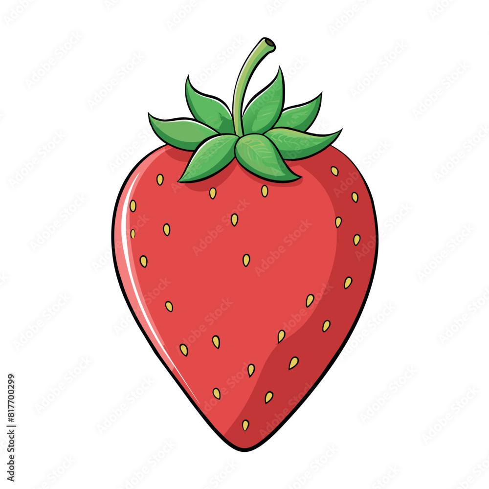 Obraz premium Strawberry cartoon vector Illustration flat style artwork concept 
