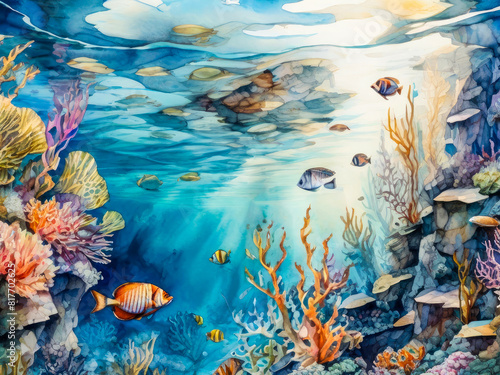 Sea or ocean underwater world.