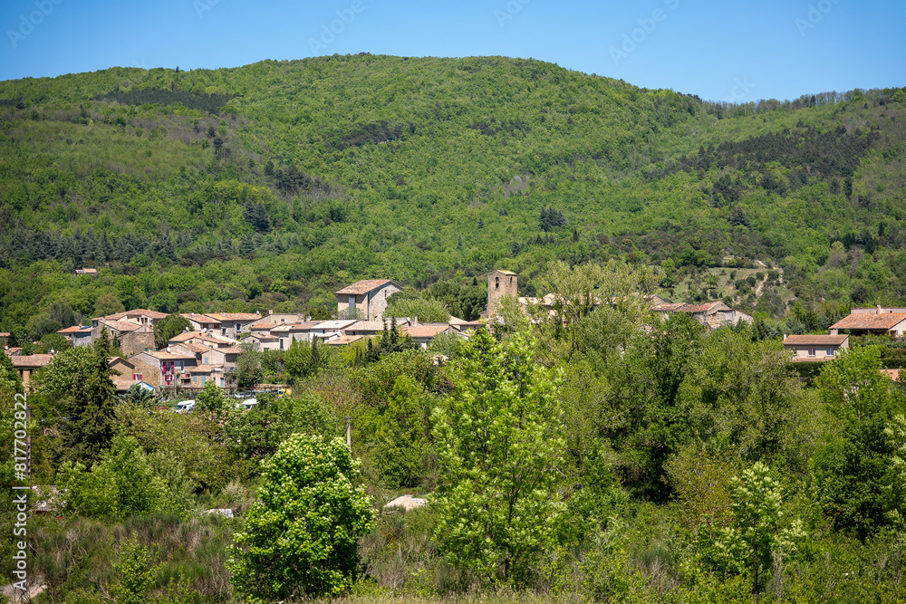 village in the mountains, Bugarach, Aude, France