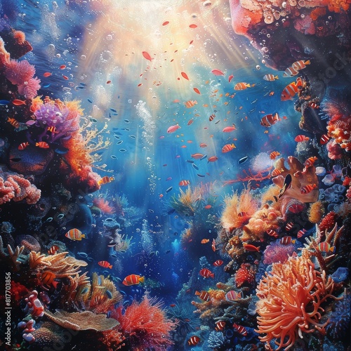 Underwater sea life scene