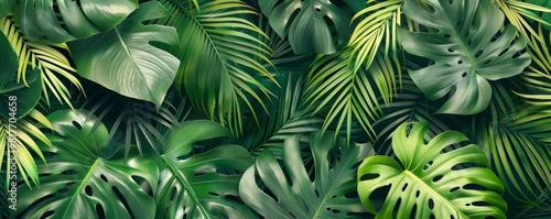 Tropical palm leaves pattern