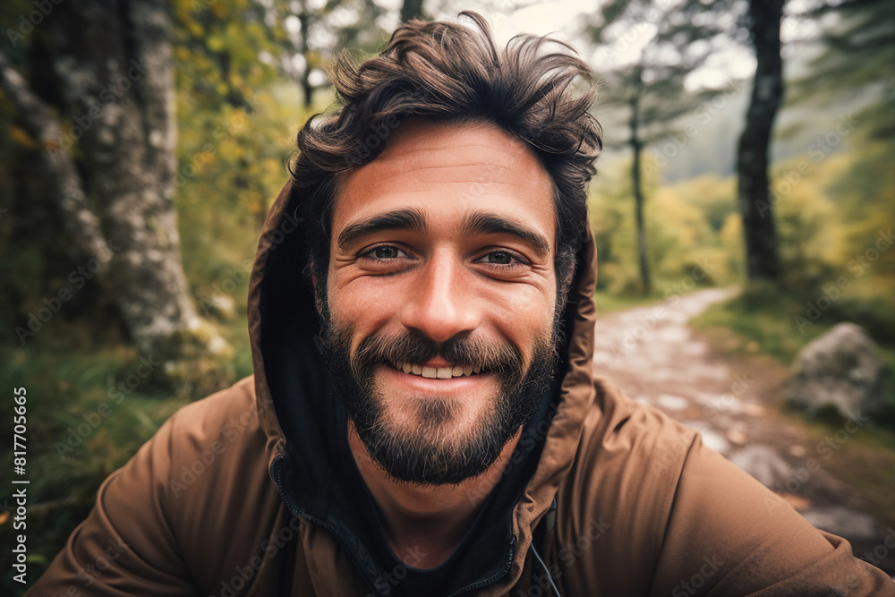 Generative AI illustration happy yoga person enjoying medication in natural wild conditions beautiful view Generative AI illustration happy yoga person enjoying medication in natural wild conditions beautiful view
