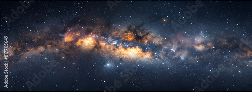 Panorama of Milky Way Galaxy and Stars,Milky Way and Starry Night Sky photo
