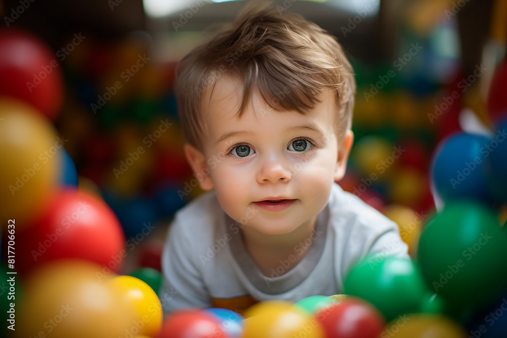 Cute children in playground playroom territory having fun playful childish mood made by Generative AI Cute children in playground playroom territory having fun playful childish mood made by Generative AI