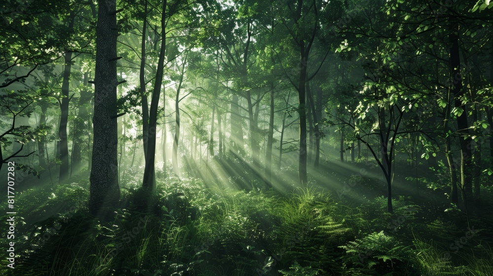 Deep Forests: Dense, Realistic Forests with Sunrays Filtering Through