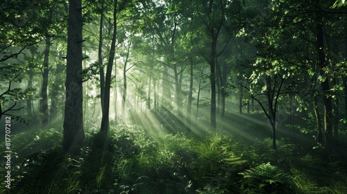 Deep Forests  Dense  Realistic Forests with Sunrays Filtering Through