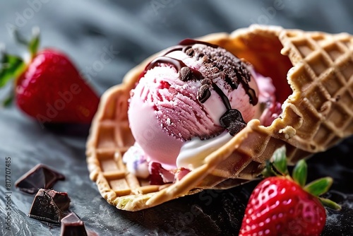 Delicious Strawberry Chocolate Cream Dessert