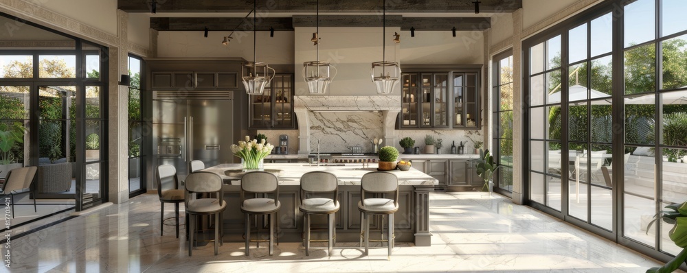 Stunning 3D Kitchen Design with Luxurious Marble Countertops Stunning 3D Kitchen Design with Luxurious Marble Countertops