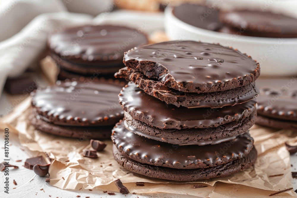 Chocolate alfajor group covered with chocolate Chocolate alfajor group covered with chocolate