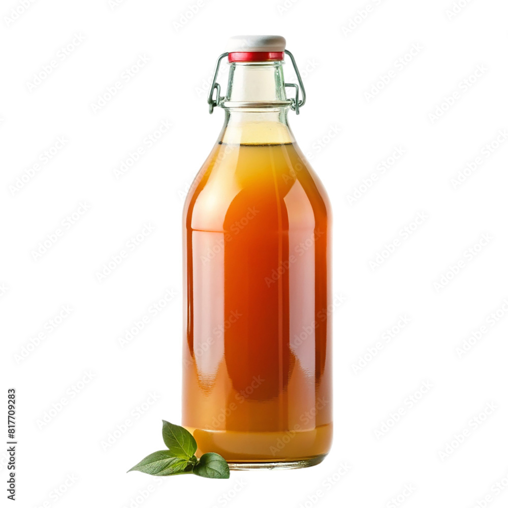 Lemonade with lemon slices and a green leaf isolated on transparent background Lemonade with lemon slices and a green leaf isolated on transparent background
