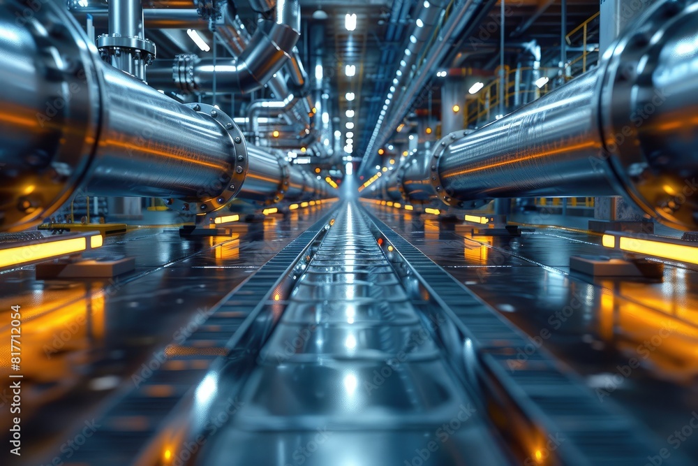 full of technical tubes and silos, minimalistic, clean, shades and lights full of technical tubes and silos, minimalistic, clean, shades and lights