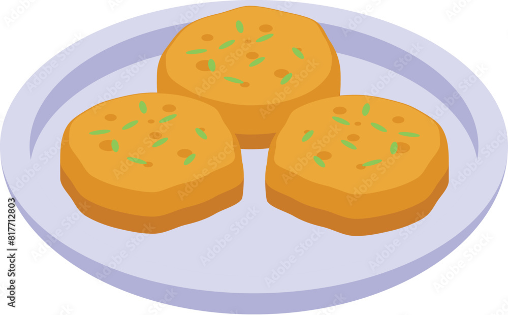 Colorful digital illustration of three cookies with sprinkles on a plate Colorful digital illustration of three cookies with sprinkles on a plate