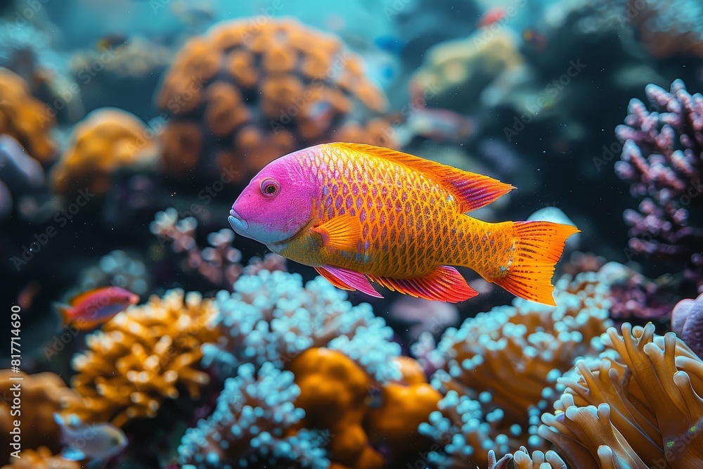 Parrotfish grazing on coral reefs, symbolizing reef health and biodiversity. Parrotfish grazing on coral reefs, symbolizing reef health and biodiversity.