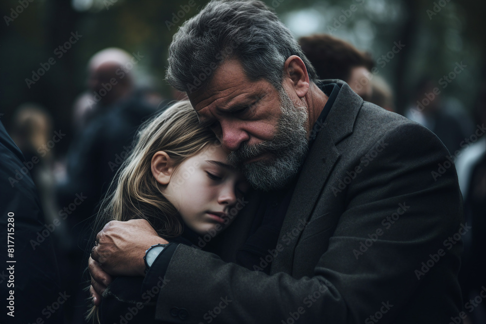Sad bury ceremony at old cemetery church funeral farewell rest in peace Generative AI picture Sad bury ceremony at old cemetery church funeral farewell rest in peace Generative AI picture