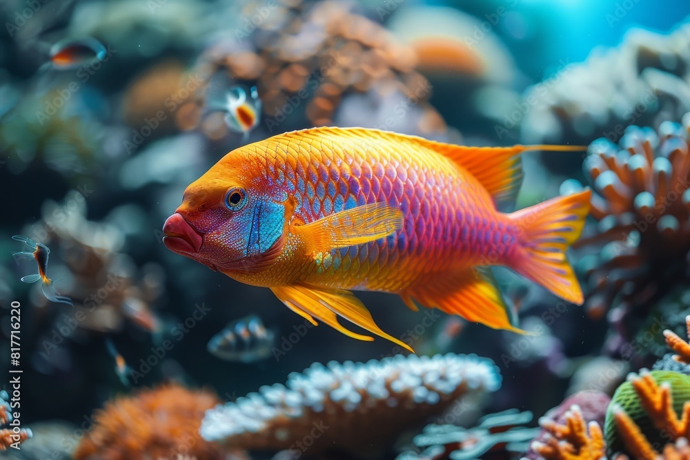 Parrotfish grazing on coral reefs, symbolizing reef health and biodiversity. Parrotfish grazing on coral reefs, symbolizing reef health and biodiversity.