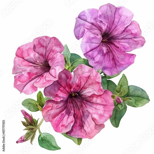 Watercolor Petunia Clipart