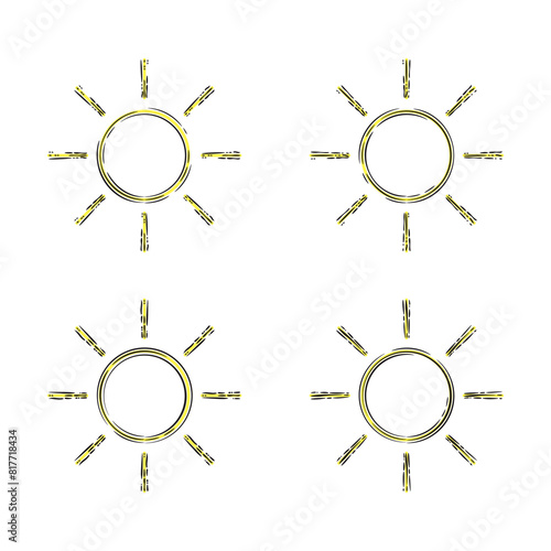 Simple abstract vector sun design element set