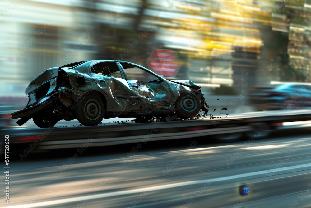 Car that were hit at high speed Car that were hit at high speed