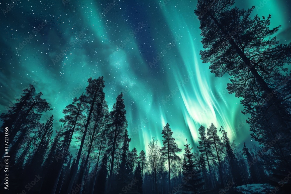 A mesmerizing Northern Lights display in Finland, Ai generated