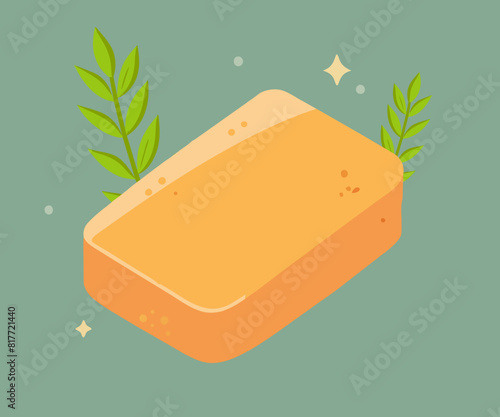 handmade soap bar with herb