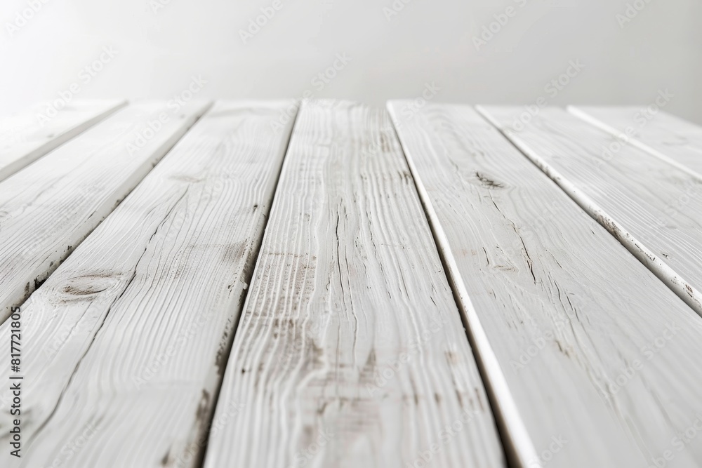 Fototapeta premium Wooden table on white background