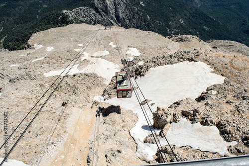 funicular goes up the mountains