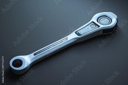 Engineer's wrench in electronic style