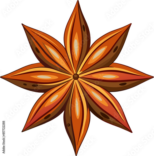 Star anise Isolated. Asian spice