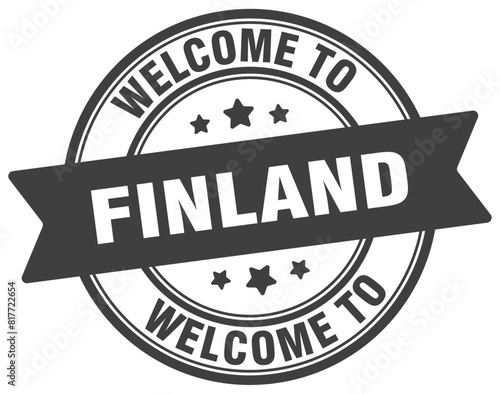 Welcome to Finland stamp. Finland round sign