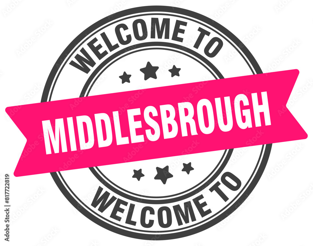 Fototapeta premium Welcome to Middlesbrough stamp. Middlesbrough round sign