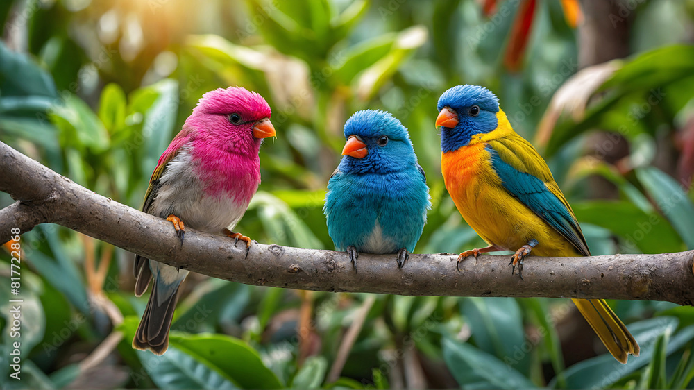 Cute little spring birds